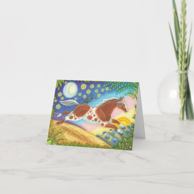 TARJETA DE NOTA DE CABALLO DE MUSTANG DE Arte Popu (Anverso)