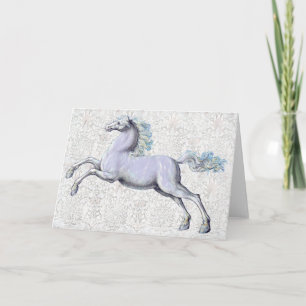 Tarjeta de nota de caballo ilustrada vintage antig