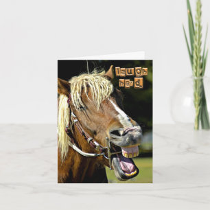 Tarjeta de nota de caballo para reír