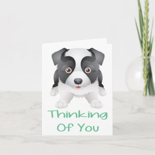 Tarjeta de nota de cachorro de perro Border Collie