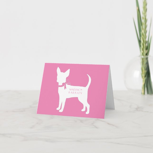 Tarjeta de nota de cachorro de perro de Chihuahua (Anverso)