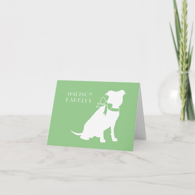 Tarjeta de nota de cachorro de perro Pit Bull Pitb (Anverso)