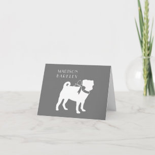 Tarjeta de nota de cachorro de perro Pug