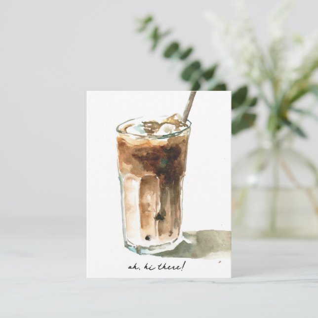 tarjeta de nota de café helada (Anverso de pie)