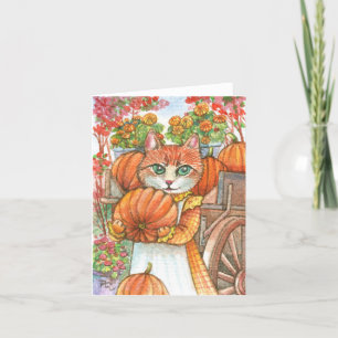Tarjeta de nota de calabaza cosechada
