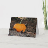 Tarjeta de nota de calabazas y piñas