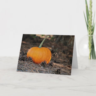 Tarjeta de nota de calabazas y piñas