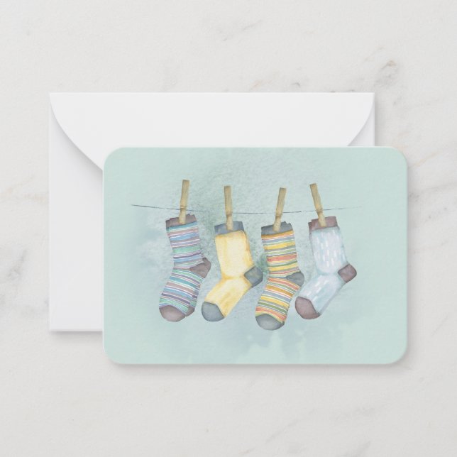 Tarjeta de nota de calcetín de Navidad antiguo vin (Anverso)