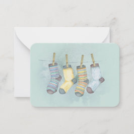 Tarjeta de nota de calcetín de Navidad antiguo vin