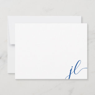 Tarjeta de nota de caligrafía de guión de iniciale