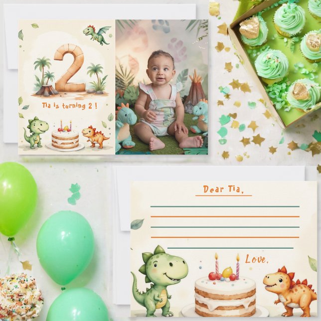 Tarjeta de nota de cápsula del tiempo de dinosauri (Subido por el creador)