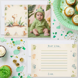 Tarjeta de nota de cápsula del tiempo de dinosauri