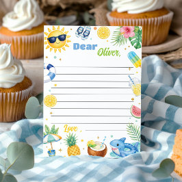 Tarjeta de nota de cápsula del tiempo de fiesta de