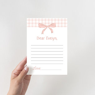 Tarjeta de nota de cápsula del tiempo de gingham c