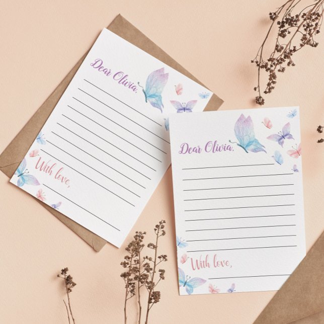 Tarjeta de nota de cápsula del tiempo de mariposa (Subido por el creador)