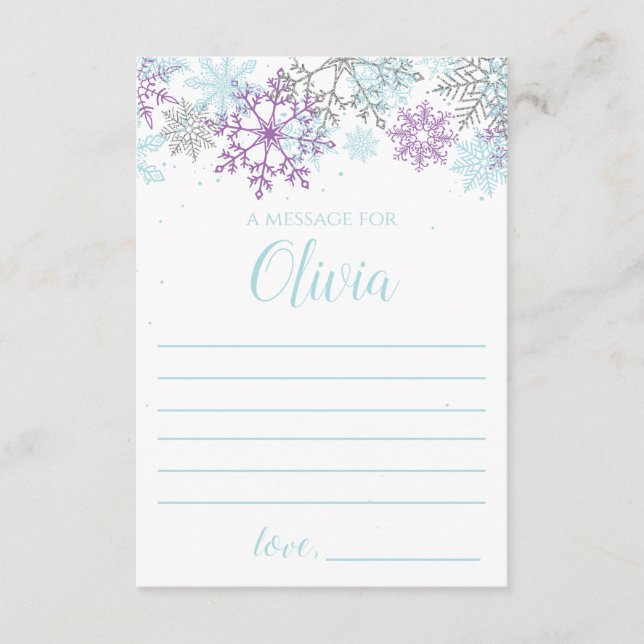 Tarjeta de nota de cápsula del tiempo de Winter On (Anverso)