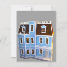 Tarjeta de nota de casa de muñecas en miniatura