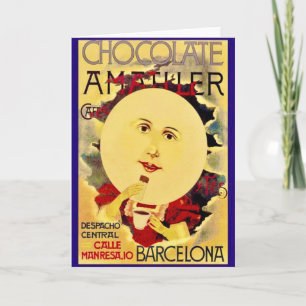 Tarjeta de nota de chocolate de Barcelona