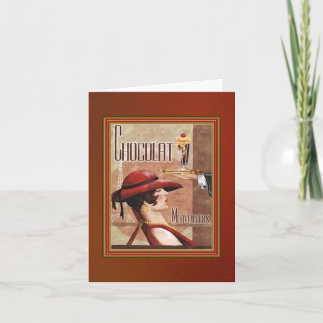 Tarjeta de nota de chocolate francesa (Anverso)
