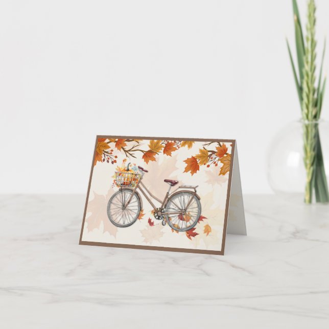 Tarjeta de nota de ciclismo de otoño (Anverso)