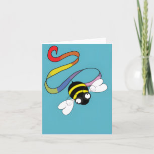 Tarjeta de nota de cinta arcoiris (interior en bla