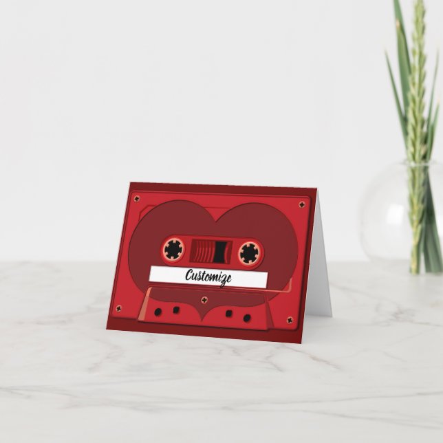 Tarjeta de nota de cinta de canciones de amor (Anverso)