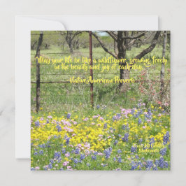 Tarjeta de nota de cita de flores silvestres