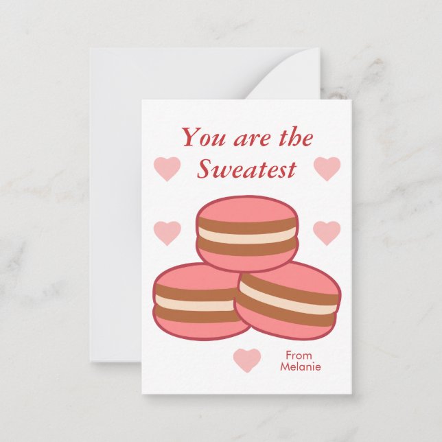 Tarjeta de nota de clase para niños de macarons du (Anverso)