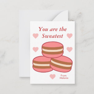 Tarjeta de nota de clase para niños de macarons du