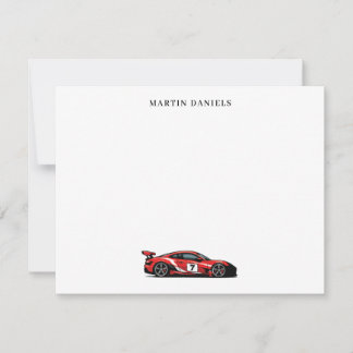 Tarjeta de nota de coche de carreras personalizada