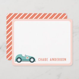 Tarjeta de nota de coche de carreras personalizada