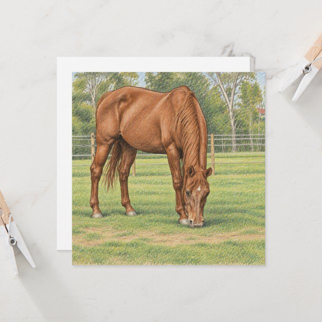 Tarjeta de nota de colección de caballos (Anverso/Reverso In Situ)