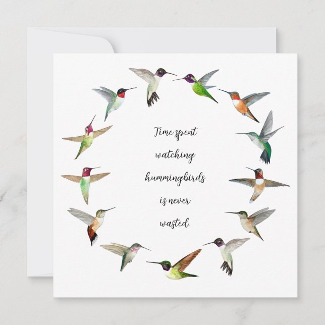 Tarjeta de nota de colibrí (Anverso)