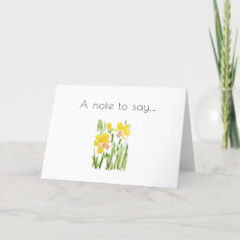 Tarjeta de nota de color de agua de Daffodil