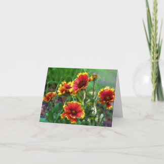 Tarjeta de nota de color de agua de las flores de