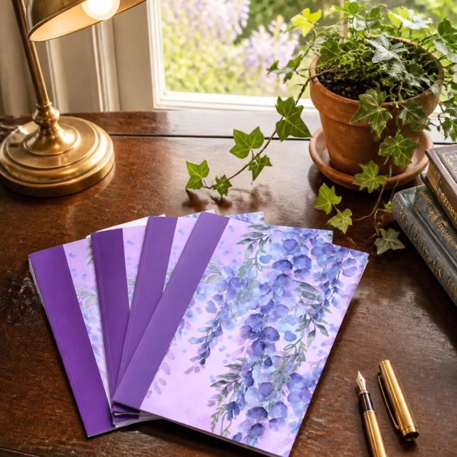 Tarjeta de nota de color morado floral (Subido por el creador)