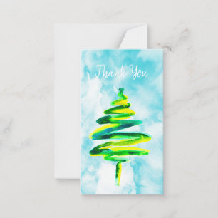 Tarjeta de nota de color verde de árbol de navidad