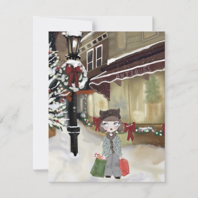 Tarjeta de nota de compra para Navidades chicas (Anverso)