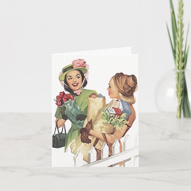 Tarjeta de nota de compra Retro Let's Get Together (Anverso)