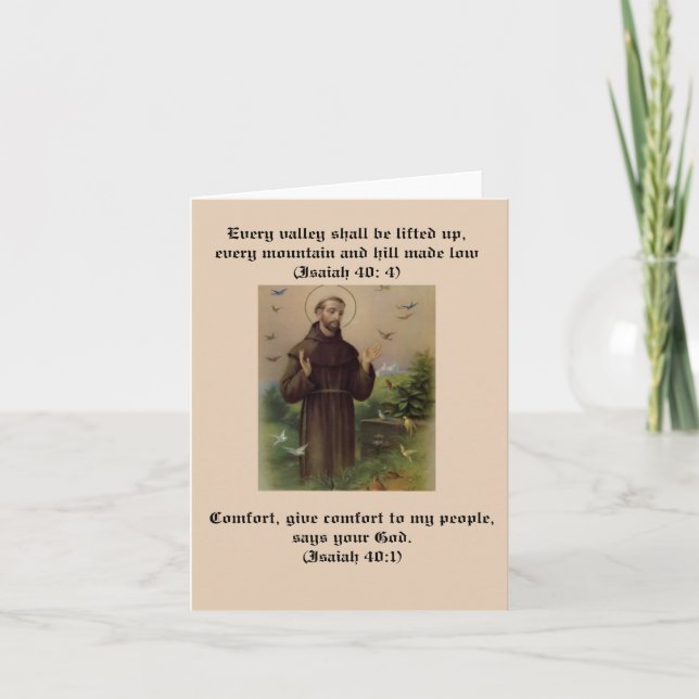 Tarjeta de nota de confort de St. Francis (Anverso)