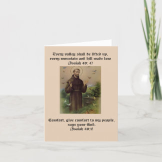 Tarjeta de nota de confort de St. Francis