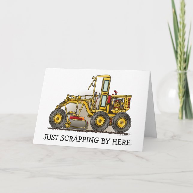Tarjeta de nota de construcción de Road Grader (Anverso)