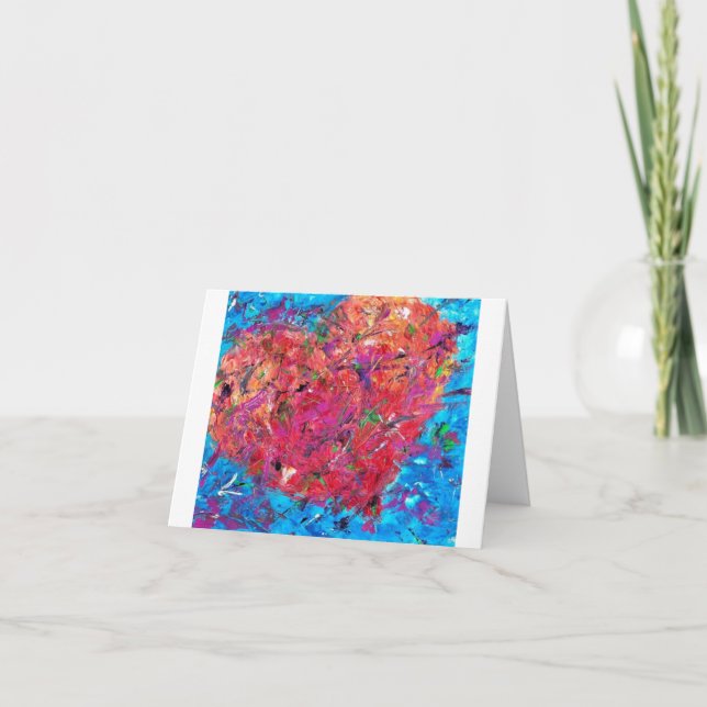 Tarjeta de nota de corazón abstracta (Anverso)