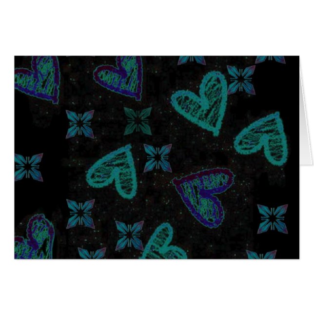 Tarjeta de nota de corazón verde (Anverso (Horizontal))