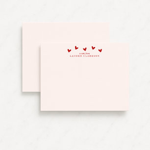 Tarjeta de nota de corazones rojos del día de San