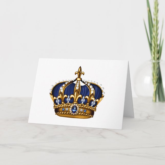 Tarjeta de nota de corona de oro azul (Anverso)