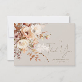 Tarjeta de nota de cortesía Taupe Floral