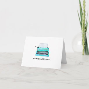 Tarjeta de nota de cosecha de Moda azul Retro Aqua