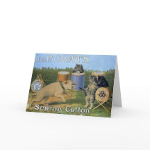 Tarjeta de nota de costura del anuncio del algodón