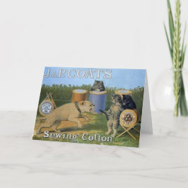 Tarjeta de nota de costura del anuncio del algodón